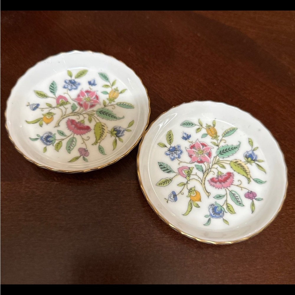 Two Vintage Minton Haddon Hall English Bone China Coasters